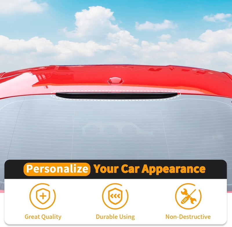 Hoolcar Third Brake Light Cover High Mount 3rd Blake Stop Reverse Cargo Light Cover Trim Exterior Accessories for Ford Mustang 2015-2024, Smoked Black - Image 4